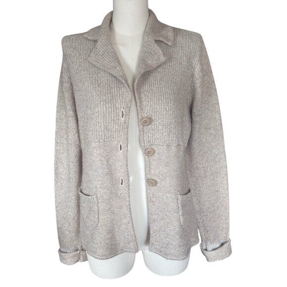 Vintage DuJour Silk Lambs Wool Blend Collared Button Up Cardigan Women's Sz S - Picture 6 of 9